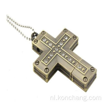 Metalen Crystal Cross USB-flashdrive